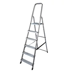 Krause háztartási alu létra 5+1 fokos fellépővel, 150kg Krause háztartási alu létra 5+1 fokos fellépővel, 150kg