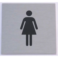 Öntapadó alumínium tábla &quot;női WC&quot;, 60x60mm