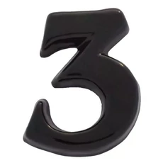SB kerámia házszám 3, fekete, 12cm