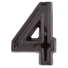 SB kerámia házszám 4, barna, 12cm