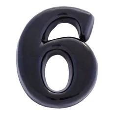 SB kerámia házszám 6, fekete, 12cm