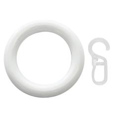 Műanyag függönykarika kampóval, fehér D=40, 10db