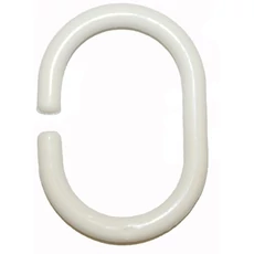 Zuhanyfüggőny karika bliszterben, műanyag, fehér, 8db