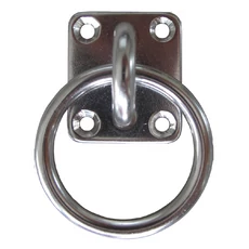 Kötélkarika bliszterben, talpas, INOX, 6mm, 40x40mm