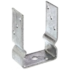 Lecsavarozott, rogyasztott oszloptalp &quot;U&quot;, horganyzott, 100x60x120/4mm, (ET)