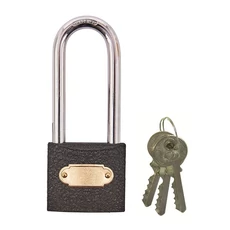 Hosszú kengyelű vaslakat, 38mm, fekete, 3 kulcs