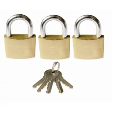 Sb azonos zárlatú rézlakat, erős, 30mm, 5 kulcs, 3db