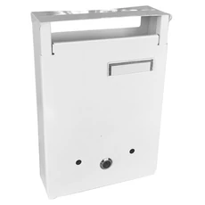 Kültéri, álló ,felnyíló postaláda névtartóval "Minima", fehér, 21x31cm