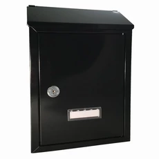 Kültéri, álló, oldalt nyíló postaláda névtartóval "Vértes" fekete, 22x30cm