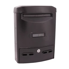 Kültéri, alumínium, lenyíló postaláda névtartóval "Mátra", barna, 29x39cm