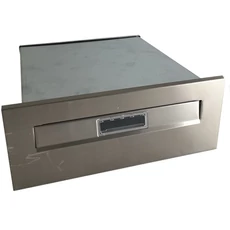 Oszlopba építhető postaláda névtartóval, inox, 26x10cm, 25-46cm