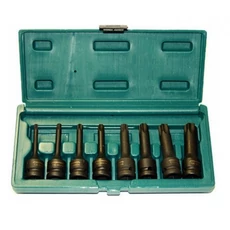 Jonnesway Gépi dugókulcsfej 1/2" 8 darabos Torx készlet T30-T80-ig