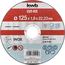 KWB PROFI CUT-FIX® extra vékony vágókorong INOX, lemezacél, acélhoz 125 x 1 x 22 mm
