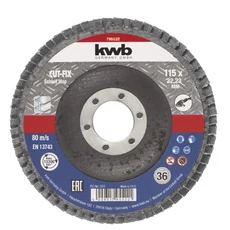 KWB lamellás fémcsiszoló korong, G36, 115x22.23mm