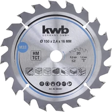 KWB Profi TCT fűrészlap, 20 fog, 150x16x1.4mm