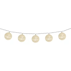 LED-es pamutgolyó fényfüzér - fehér