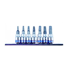 King Tony 7 részes 1/4˝-os furatos torx bitfejkészlet sínen 