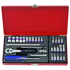 King Tony 31 részes 1/4˝-os dugókulcs- &amp; bitfej készlet