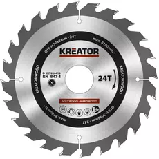 Kreator KRT020410 körfűrészlap 165x30mm, 24 fog + 3db szűkítőgyűrű