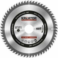 Kreator KRT020417 körfűrészlap 190x30mm, 60 fog + 3db szűkítőgyűrű