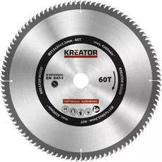 Kreator KRT020432 körfűrészlap 315x30mm, 60 fog + 3db szűkítőgyűrű