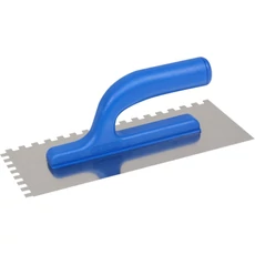 Kubala glettvas műanyag markolattal, fogazott, 8x8mm, 13x27cm