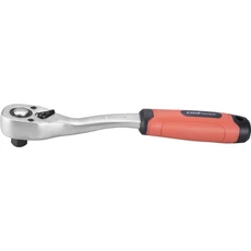 Extol racsnis hajtókar, hajlított szár, csúszásgátló TPR markolat, 1/2", 45 fog, 253mm