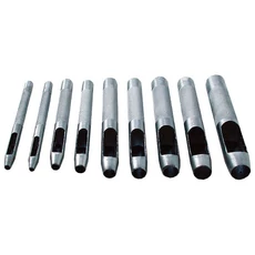 Bőrlyukasztó készlet, műanyag tartóban