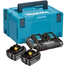 Makita 2db BL1850B akku csomag LXT + DC18RD Dupla töltő MAKPAC kofferben 