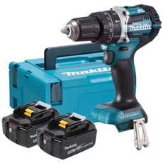Makita DHP487 akkus ütvefúró-csavarozó, 18V, 13mm, kofferban (2db 2Ah akkuval és töltővel)