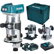 Makita DRT50 akkus felsőmaró, 18V (2x5Ah akku és töltő)