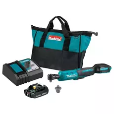 Makita DWR180 akkus racsnis kulcs, 18V, 1/4&quot; és 3/8&quot; (2Ah akkuval és töltővel)