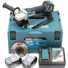  Makita DGA511 akkus sarokcsiszoló, 18V, 125mm, kofferban (2db 5Ah akkuval és töltővel)