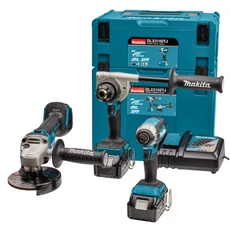 Makita DLX3155 akkus gépszett kofferban, 3 részes, 18V (2db 5Ah akkuval és töltővel)