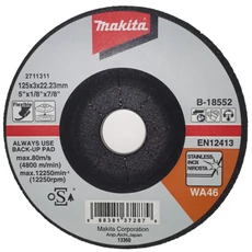 Makita csiszolótárcsa sarokcsiszolóhoz, INOX, 125x3mm, P36