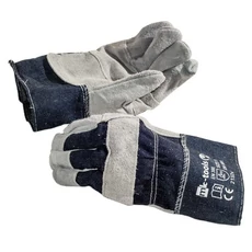 MK-Tools munkakesztyű, marhabőr-szövet, XXL, kék-szürke
