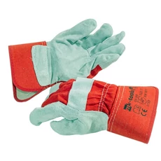 MK-Tools munkakesztyű, marhabőr-szövet, XXL, piros-szürke