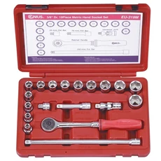 Genius Tools dugókulcs készlet, 8-22mm, 3/8", 19db