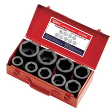 Genius Tools légkulcsfej készlet, Hex, 24-50mm, 1", 9db