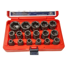 Genius Tools légkulcsfej készlet, Hex, 8-32mm, 1/2&quot;, 17db