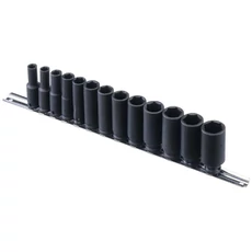 Genius Tools légkulcsfej készlet, hosszú, Hex, 3/8", 13db