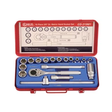 Genius Tools dugókulcs készlet, CrV, 3/8&quot;, 6-21mm, 18 részes