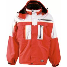 Vízálló kabát bélelt kapucnival, piros, 60-62
