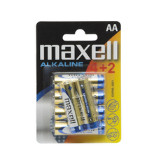 Maxell alkáli ceruza elem, AA, 1.5V, 4+2db/bliszter