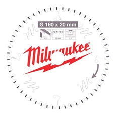 Milwaukee körfűrészlap hordozható gépekhez, alu, 160x20mm, 52 fog
