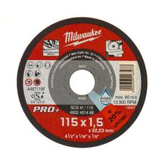 Milwaukee PRO+ vágókorong fémhez, egyenes SCS41/115x1.5x22.2mm
