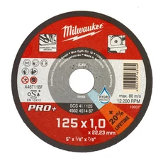 Milwaukee PRO+ vágókorong fémhez, egyenes SC41/125x1x22.2mm