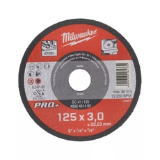 Milwaukee Pro+ vágókorong fémhez, egyenes SC41/125x3x22.2mm