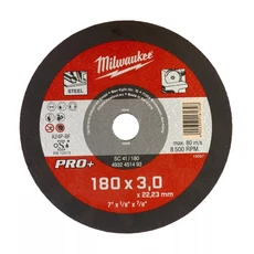 Milwaukee Pro+ vágókorong fémhez, egyenes SC41/180x3x22.2mm