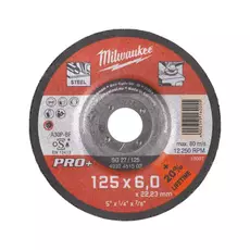 Milwaukee Pro+ csiszolókorong fémhez, hajlított SG27 125x6x 22.2mm